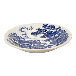 Assiette à soupe en porcelaine de Gien - motif bleu - château - Photo 1