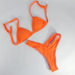 maillot de bain 2 pièces orange - L - état neuf  - Photo 0