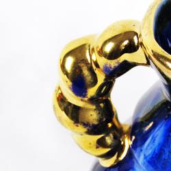 Vase amphore bleu artisanal " Genouillac" avec dorure - Photo 1