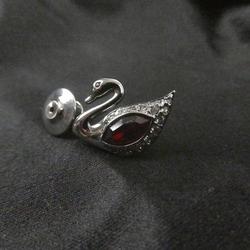 Epingle cravate Swarovski Swan cristal rouge  - Photo 1