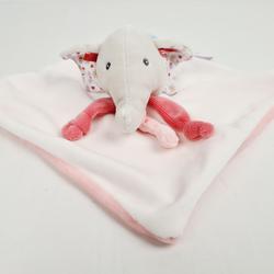 Peluche - Doudou plate éléphant -24 cm - BABY NAT'  - Photo zoomée