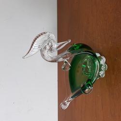 Cendrier vintage cygne en verre style murano - Photo 0
