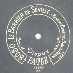 VINYLE 78 tours 29cm début XXème siècle - 2 opéras gravé dessus: -le barbier de Séville -Cornette - Photo 0