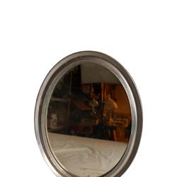 Ancien Miroir Ovale Vintage Encadre En Métal - Photo 0