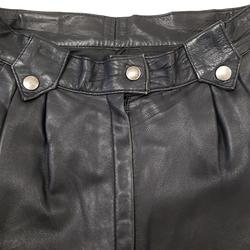 Pantalon à pinces T S vintage en cuir noir - Photo 1