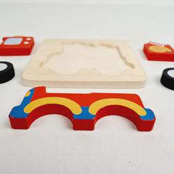 Bois - Puzzle à encastrer - Voiture de pompier - Play Tive Junior.  - Photo 1
