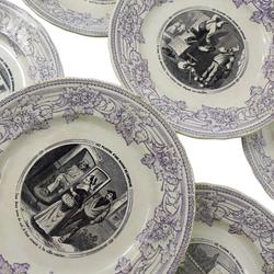 Lot d'assiettes poterie de J.Vieillard & C.Porcelaine - Photo 0