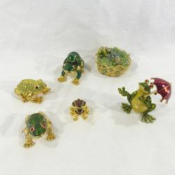 Lot de 6 boites à bijoux 'grenouille' - Métal  - Photo 1