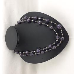 Collier long de perles et cristaux  - Photo 0