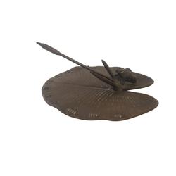 Cadran solaire du milieu du siècle Bronze Feuille avec grenouille - Photo 0