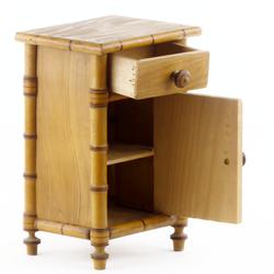 Table de chevet miniature façon bambou en bois  - Photo 0