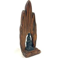 Statuette de la vierge de Montserrat en métal et support bois - Photo 1
