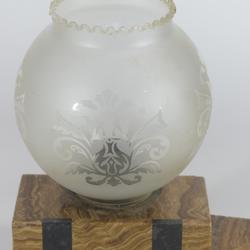 Lampe de chevet marbre et verre gravé - Art déco vintage - très bon état - Photo 1