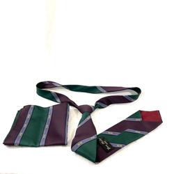 Cravate verte et violet avec mouchoirs assorti - Yves Piolet Paris  - Photo 0