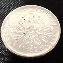 lot de 3 pièces de 5 francs 1960, 1962, 1963 - Photo 1