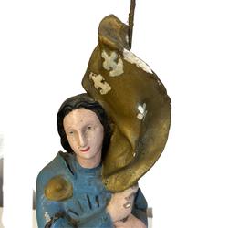 Statue Ancienne de Sainte Jeanne d'Arc - Photo 1