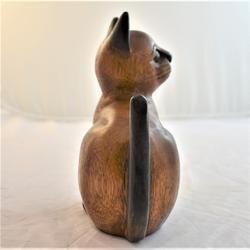 Chat décoratif en bois sculpté - Photo 1