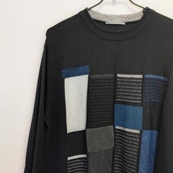 Pull noir partiellement en laine "Massimo Boni" - XL - Homme - Photo 1