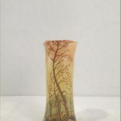 Grand vase en verre soufflé art nouveau - décor émaillé  - Photo 0