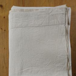 Ancien drap lin coton - Photo zoomée