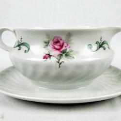 Saucière à motif fleuri Vintage Bareuther Waldsassen - Porcelaine de Bavière - Photo 0