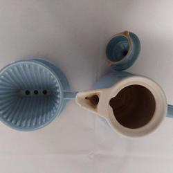 Melitta Pour Over Kit de Filtration Manuelle en Porcelaine, Porte-Filtre & Verseuse, Bleu  - Photo 0