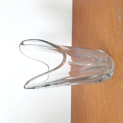 Vase vintage en verre épais torsadé  - Photo 0