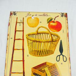 Plaque vintage métallique - Jour de cueillette - Comptoir de Famille - Photo 0