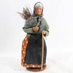 Santon représentant une femme portant un fagot de bois - Photo 0