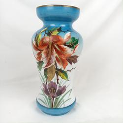  Grand vase en opaline peinte - Photo 0