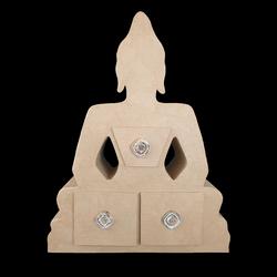 Meuble "Bouddha" en carton habillé de papier recyclé naturel - TRËMA - Photo 0