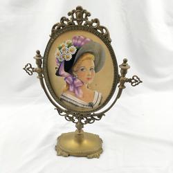 Psyché miroir ovale style Louis XV  - Photo zoomée