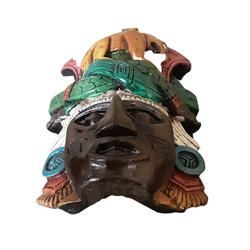 Masque Maya en terre cuite  - Photo 1