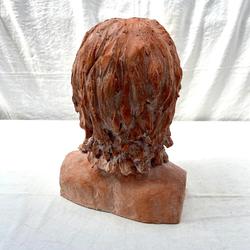 Sculpture buste homme - terre cuite - signé  - Photo 1