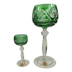 Duo de verre à pied en cristal taillé Nachtmann -verts - Photo 0