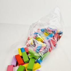 bois - cube de construction couleur - 100 pièces - 2 ans et plus.  - Photo zoomée