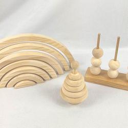 3 éléments décoration de table en bois  - Photo 0