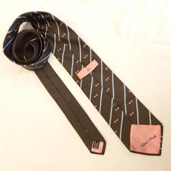 Cravate marron homme à bandes rayées - Eden Park  - Photo 1