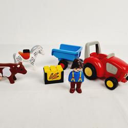 Playmobil 123- Tracteur avec remorque + figurine + vache et accessoire - Photo 0