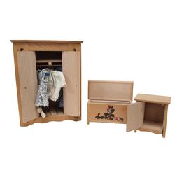 3 meubles de poupée ( armoire chevet et coffre) - Photo 0