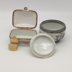 3 Petites boites Porcelaine et Métal - Photo zoomée