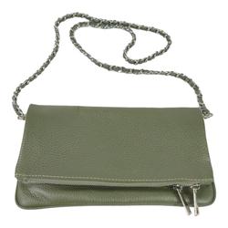 Pochette bandoulière sac à main de femme en cuir véritable vert foncé - Photo 0