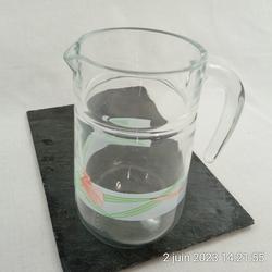 Pichet à eau en verre motif fleurs - Photo 0