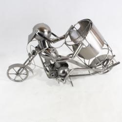 Moto Porte bouteille décoratif en métal inoxydable - Photo 1
