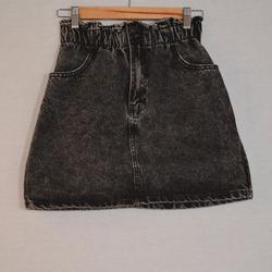 Jupe en jean courte taille haute - Bershka - S - Photo 0