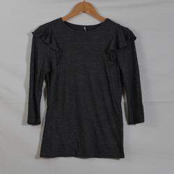 T-shirt gris à rayure - Only - XS - Photo 0