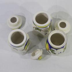 Lot de 3 pots en porcelaine, décor fruité - Photo 1