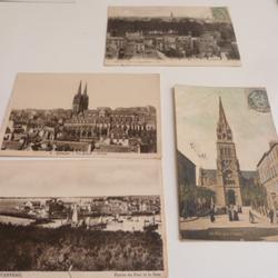 lot de 4 cartes postales Anciennes (Brest-Quimper-Concarneau) - Photo 0