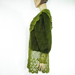 Gilet Femme Vintage Vert Taille Estimée XL. - Photo zoomée
