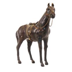Statuette de cheval en cuir  - Photo 1